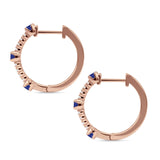 Round Cubic Zirconia Huggie Hoop Earring 925 Sterling Silver