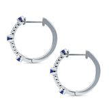 Round Cubic Zirconia Huggie Hoop Earring 925 Sterling Silver