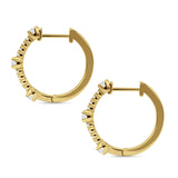 Round Cubic Zirconia Huggie Hoop Earring 925 Sterling Silver