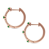 Round Cubic Zirconia Huggie Hoop Earring 925 Sterling Silver