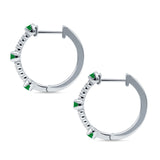 Round Cubic Zirconia Huggie Hoop Earring 925 Sterling Silver