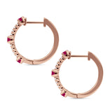 Round Cubic Zirconia Huggie Hoop Earring 925 Sterling Silver