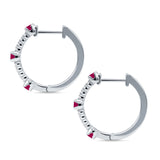Round Cubic Zirconia Huggie Hoop Earring 925 Sterling Silver