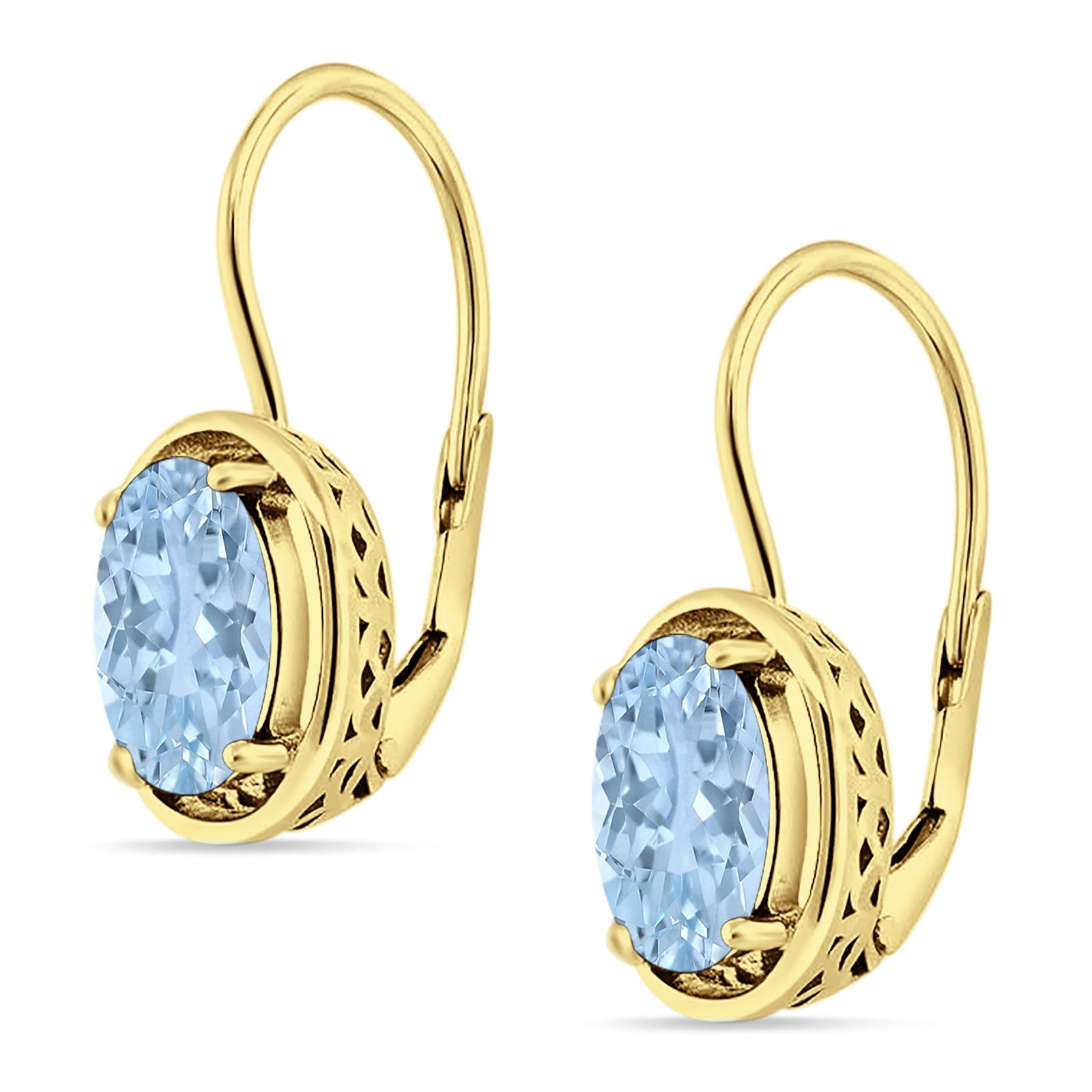 Oval Solitaire Drop Dangle Leverback Earring Cubic Zirconia 925 Sterling Silver