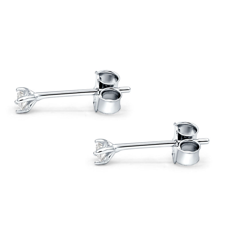 Marquise Cubic Zirconia Stud Earring Push Back 925 Sterling Silver