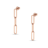 Paperclip Link Chain Interlocking Oblong Stud Earring 925 Sterling Silver