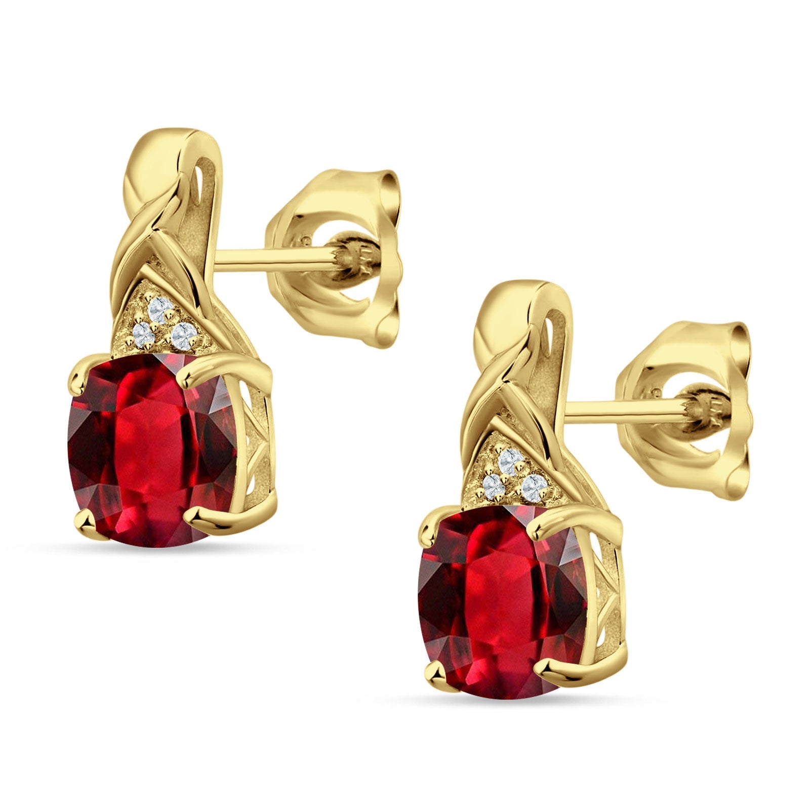 Cushion Cubic Zirconia Twisted Stud Earring 925 Sterling Silver