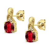Cushion Cubic Zirconia Twisted Stud Earring 925 Sterling Silver