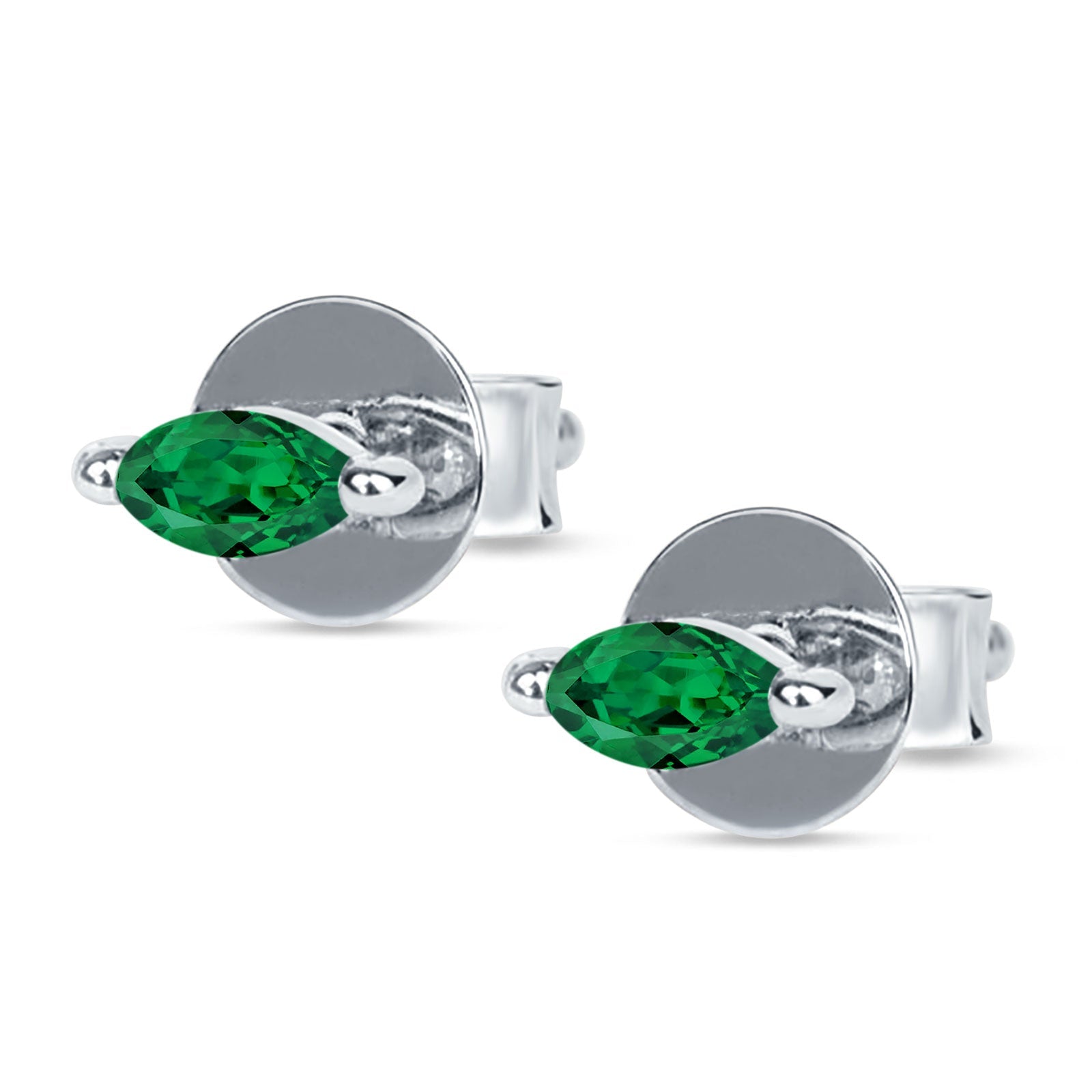 Marquise Solitaire Stud Earring Cubic Zirconia 925 Sterling Silver