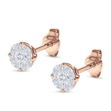 Marquise & Round Cubic Zirconia Stud Earring 925 Sterling Silver