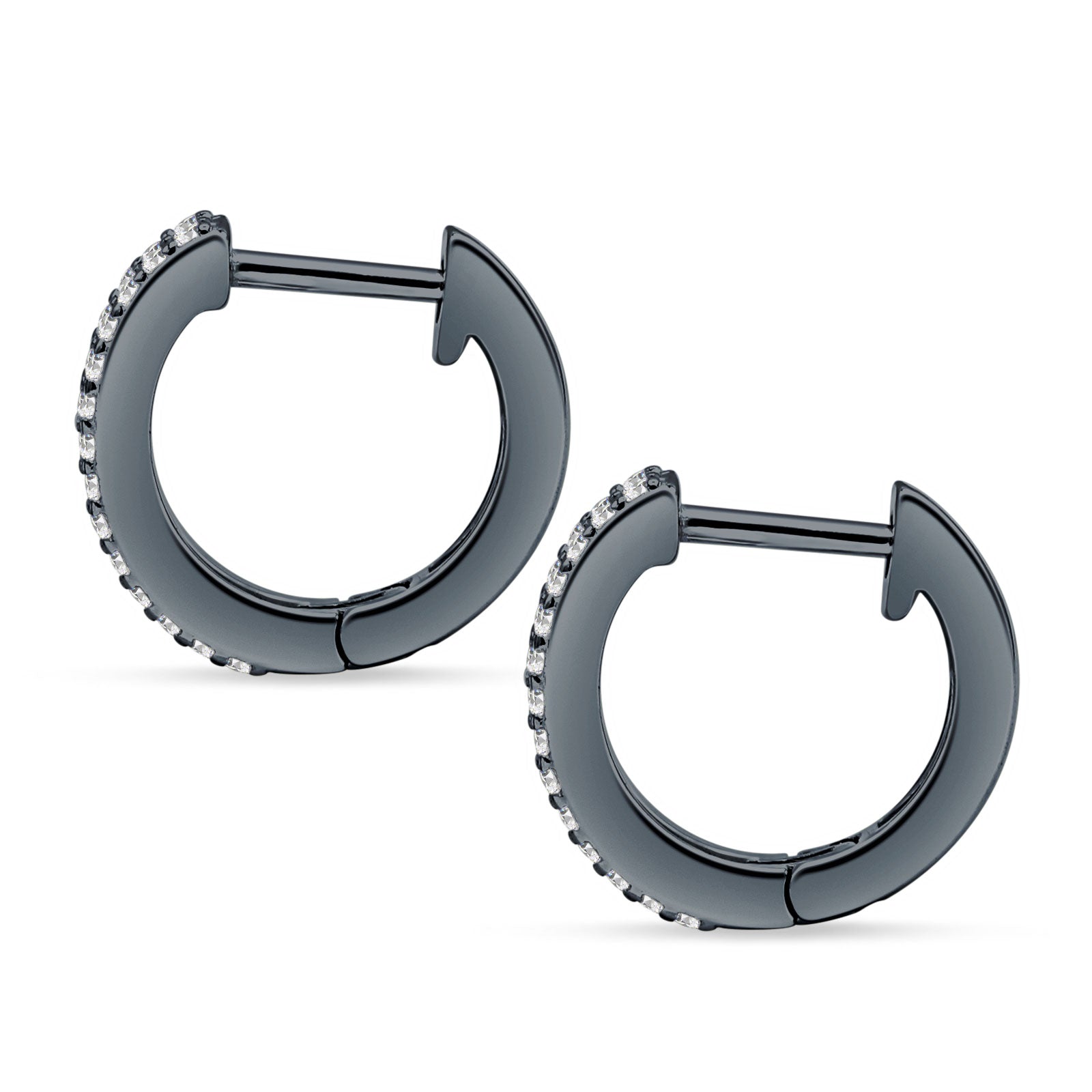 Emerald Cut 12mm Cubic Zirconia Hoop Earrings 925 Sterling Silver