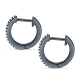 Emerald Cut 12mm Cubic Zirconia Hoop Earrings 925 Sterling Silver