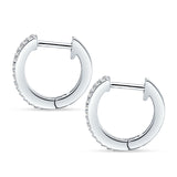 Emerald Cut 12mm Cubic Zirconia Hoop Earrings 925 Sterling Silver