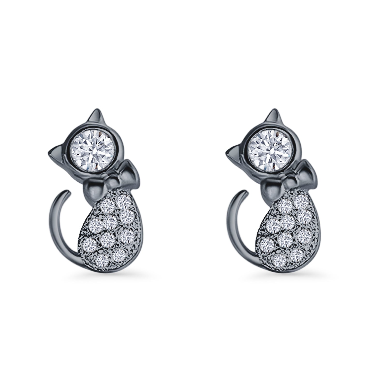 Cat Bow Stud Earring