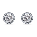 Round Halo Stud Earrings