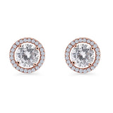Round Halo Stud Earrings
