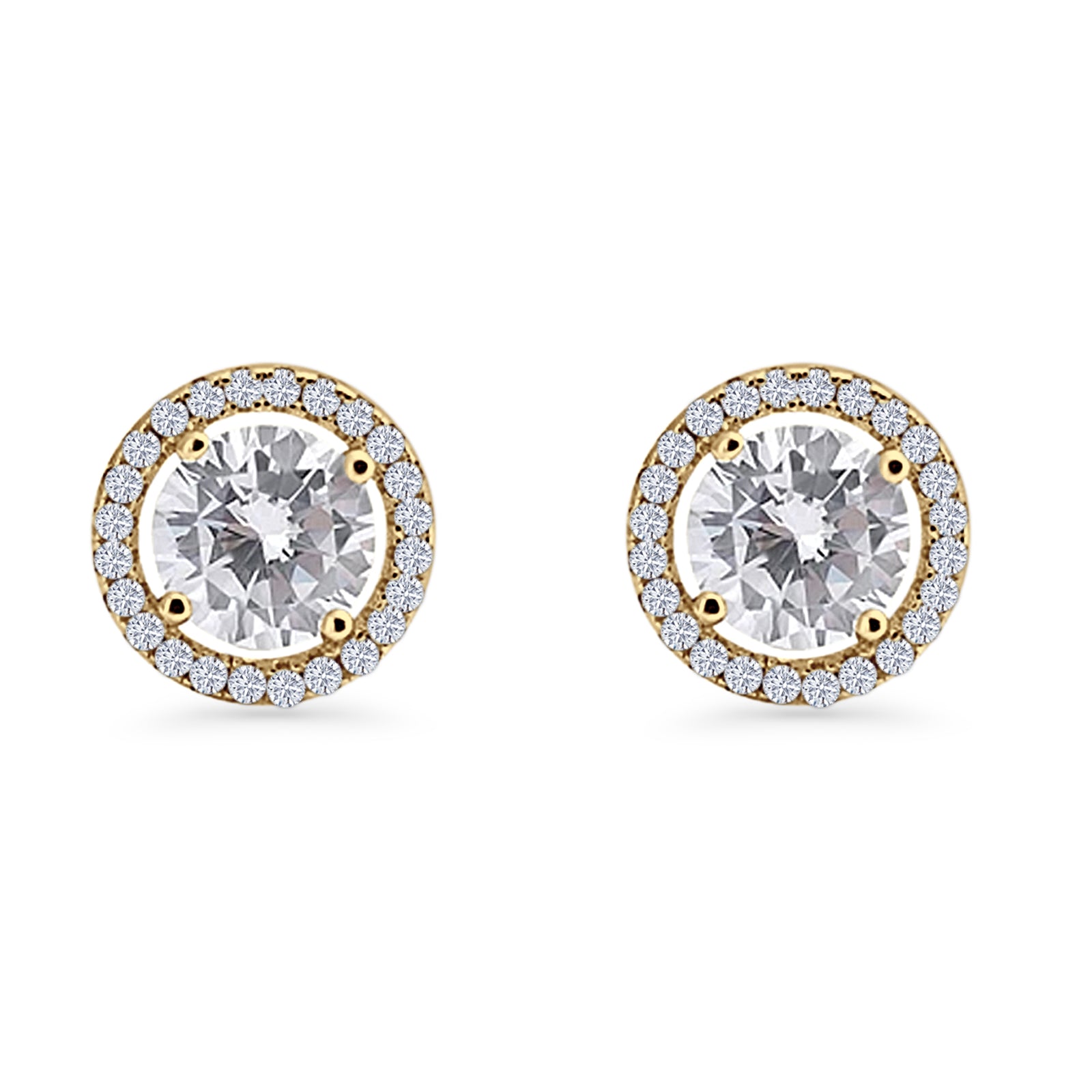 Round Halo Stud Earrings