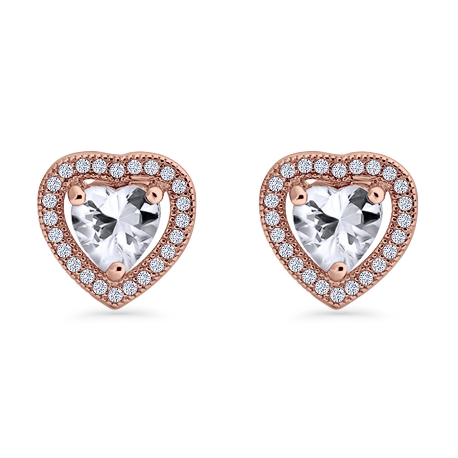 Heart Halo Stud Earrings