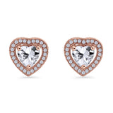 Heart Halo Stud Earrings