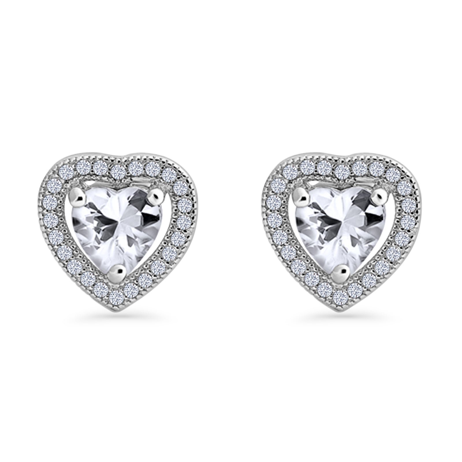 Heart Halo Stud Earrings