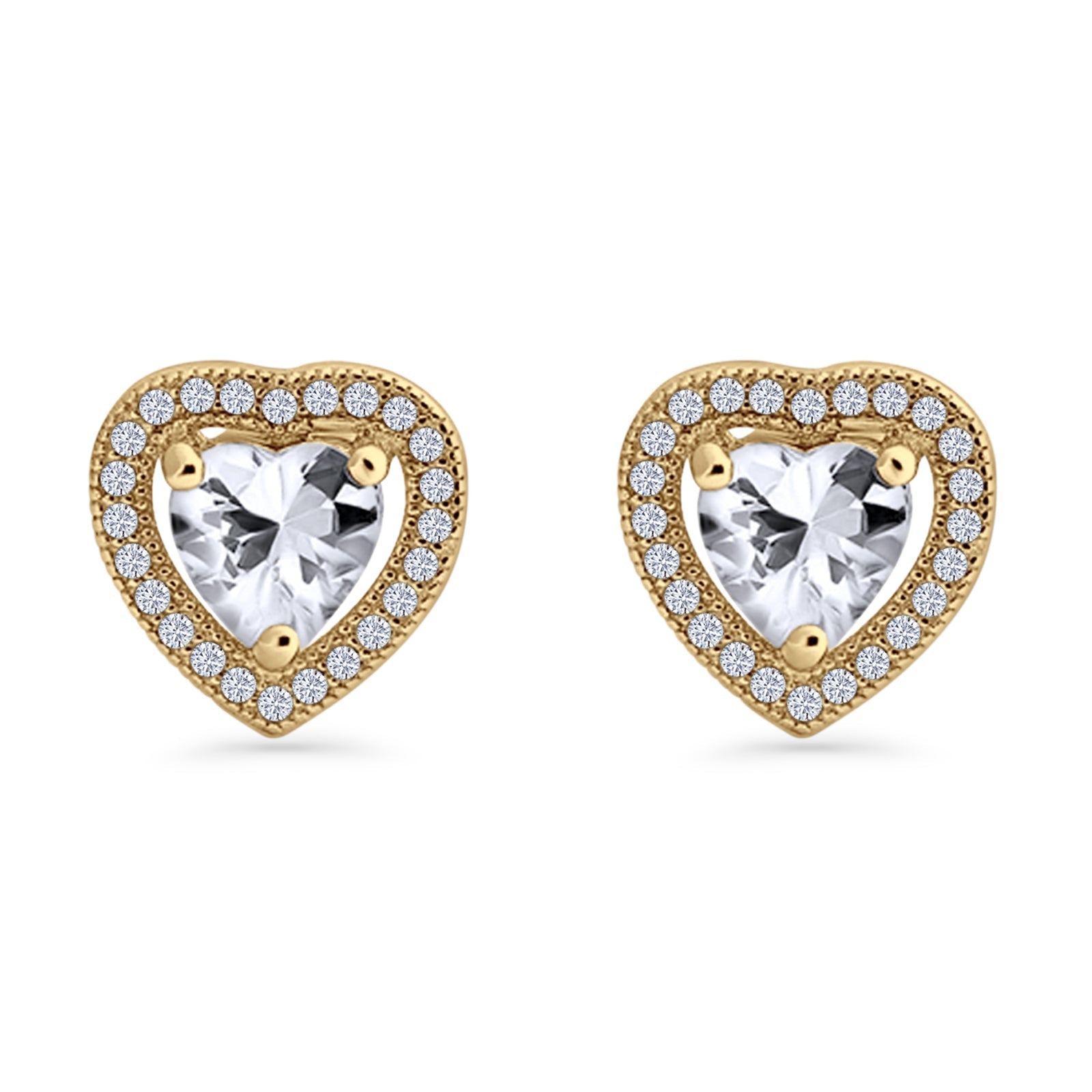 Heart Halo Stud Earrings