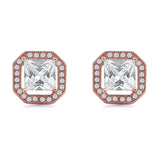 Princess Cut Stud Earrings