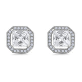 Princess Cut Stud Earrings