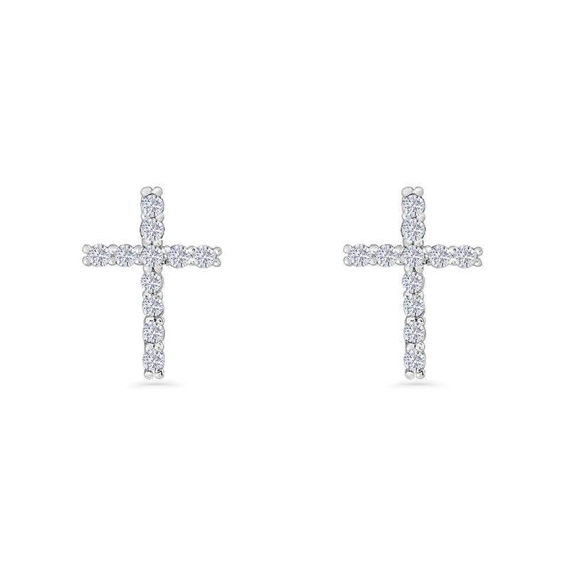 Vertical Cross Stud Earring