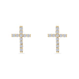 Vertical Cross Stud Earring