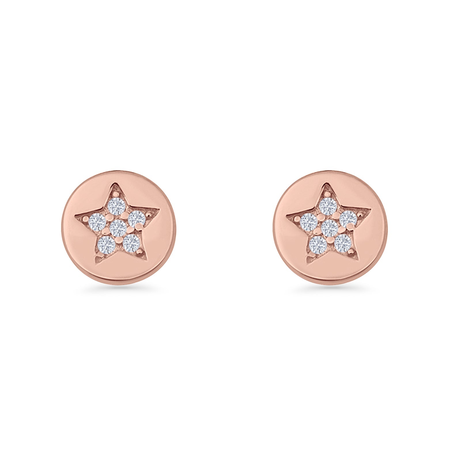 Round Star Stud Earrings