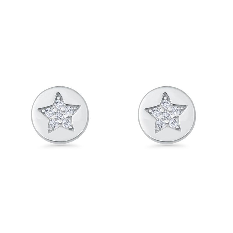 Round Star Stud Earrings