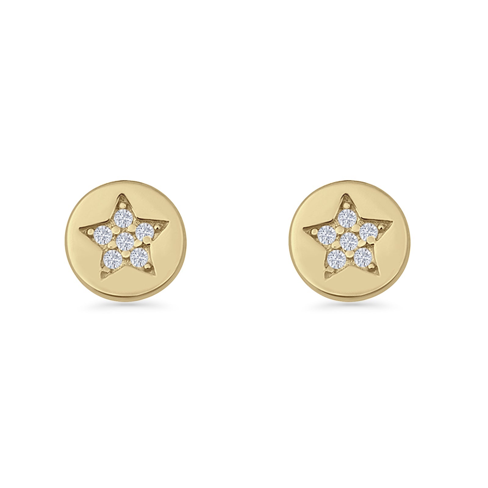 Round Star Stud Earrings