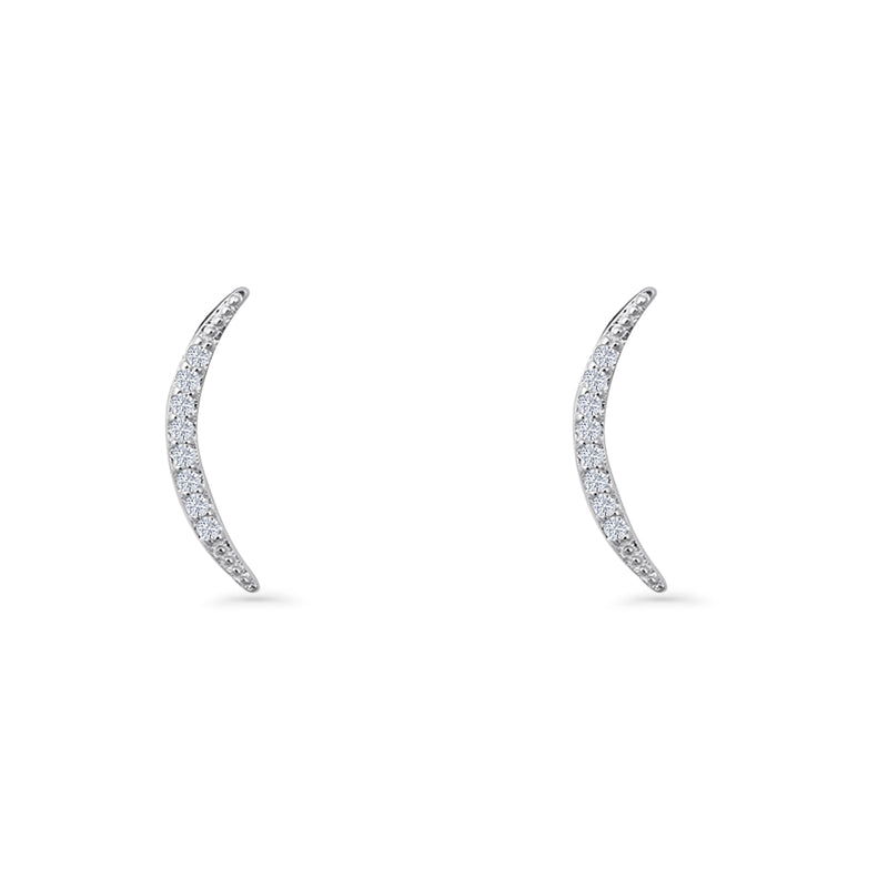 Crescent Moon Stud Earrings