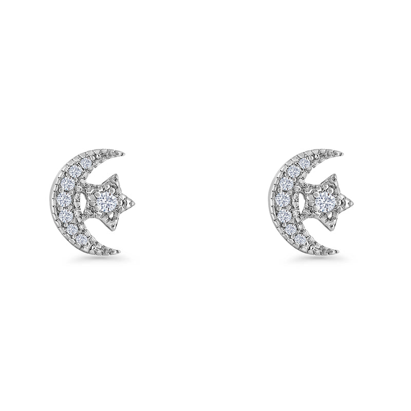 Moon & Star Stud Earrings