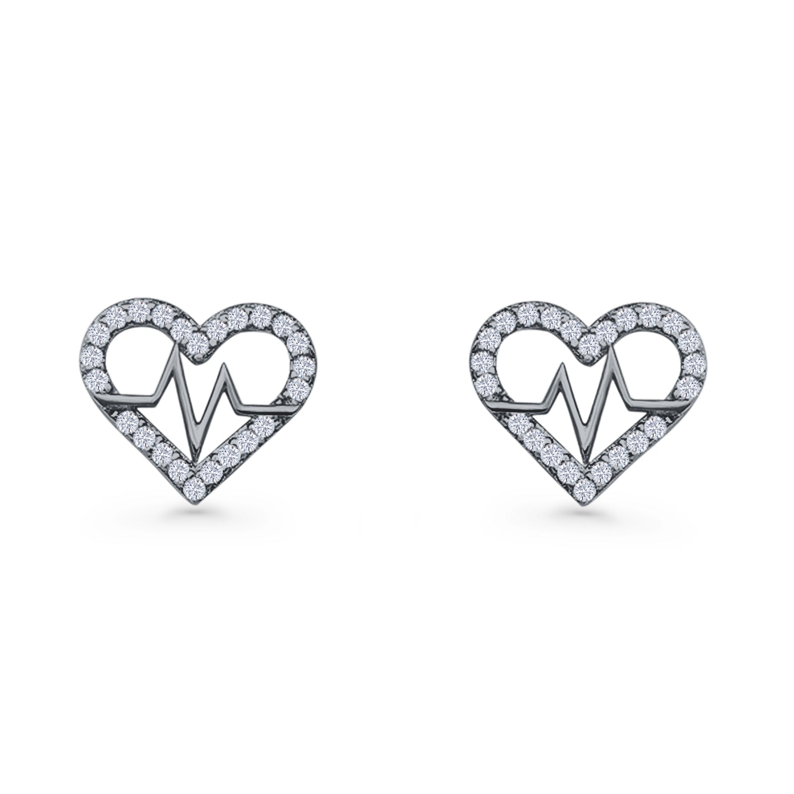 Heart Beat Wave Stud Earring