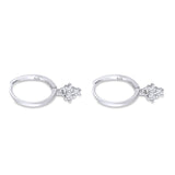 Trio CZ Dangle Drop Hoop Earring