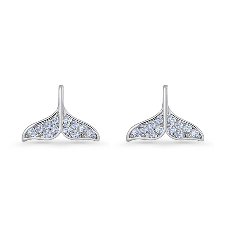 Whale Tail Stud Earrings