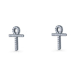 Ankh Cross Stud Earrings