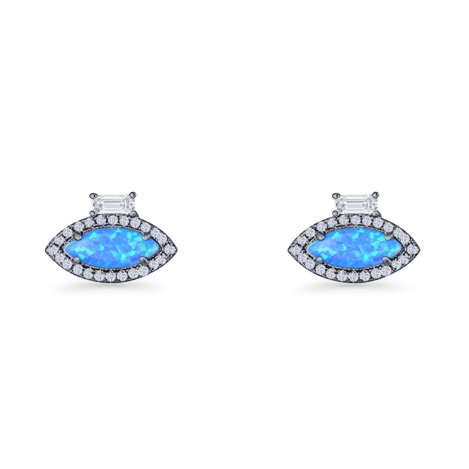 Evil Eye CZ Stud Earrings