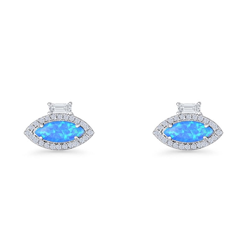 Evil Eye CZ Stud Earrings