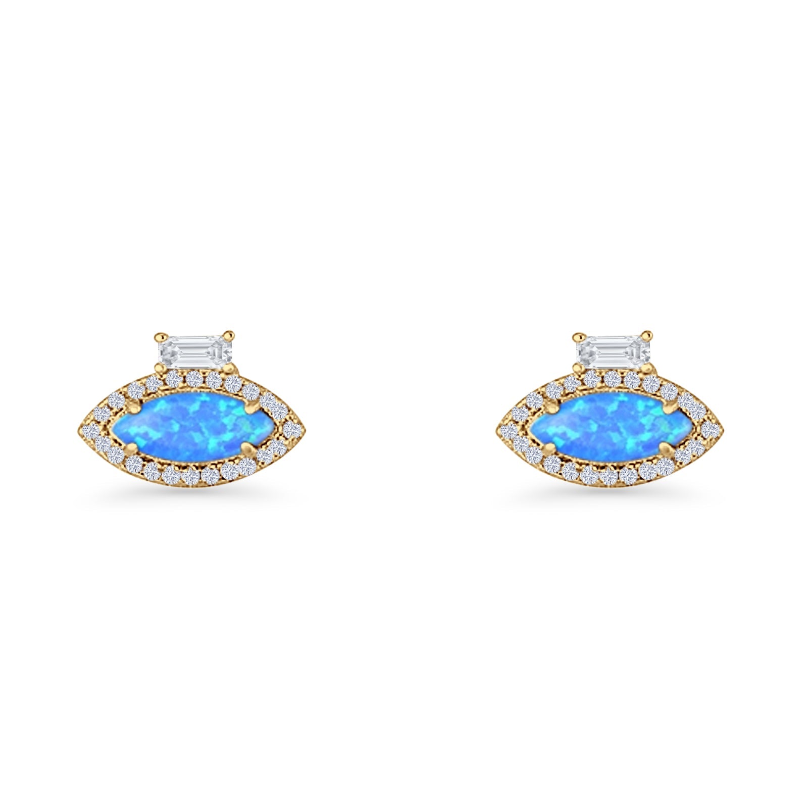 Evil Eye CZ Stud Earrings