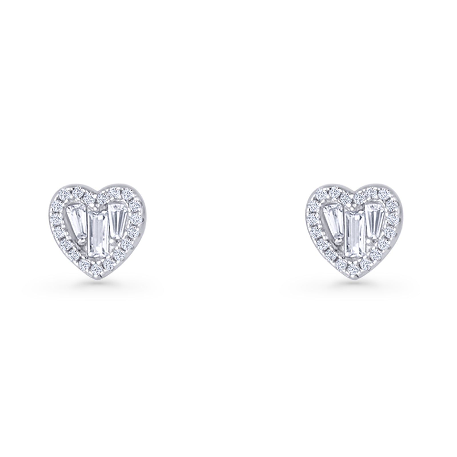 Heart CZ Stud Earrings
