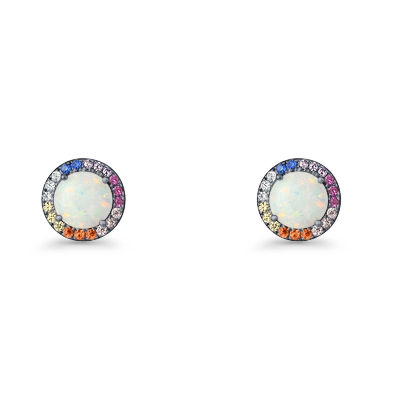 Round CZ Stud Earrings