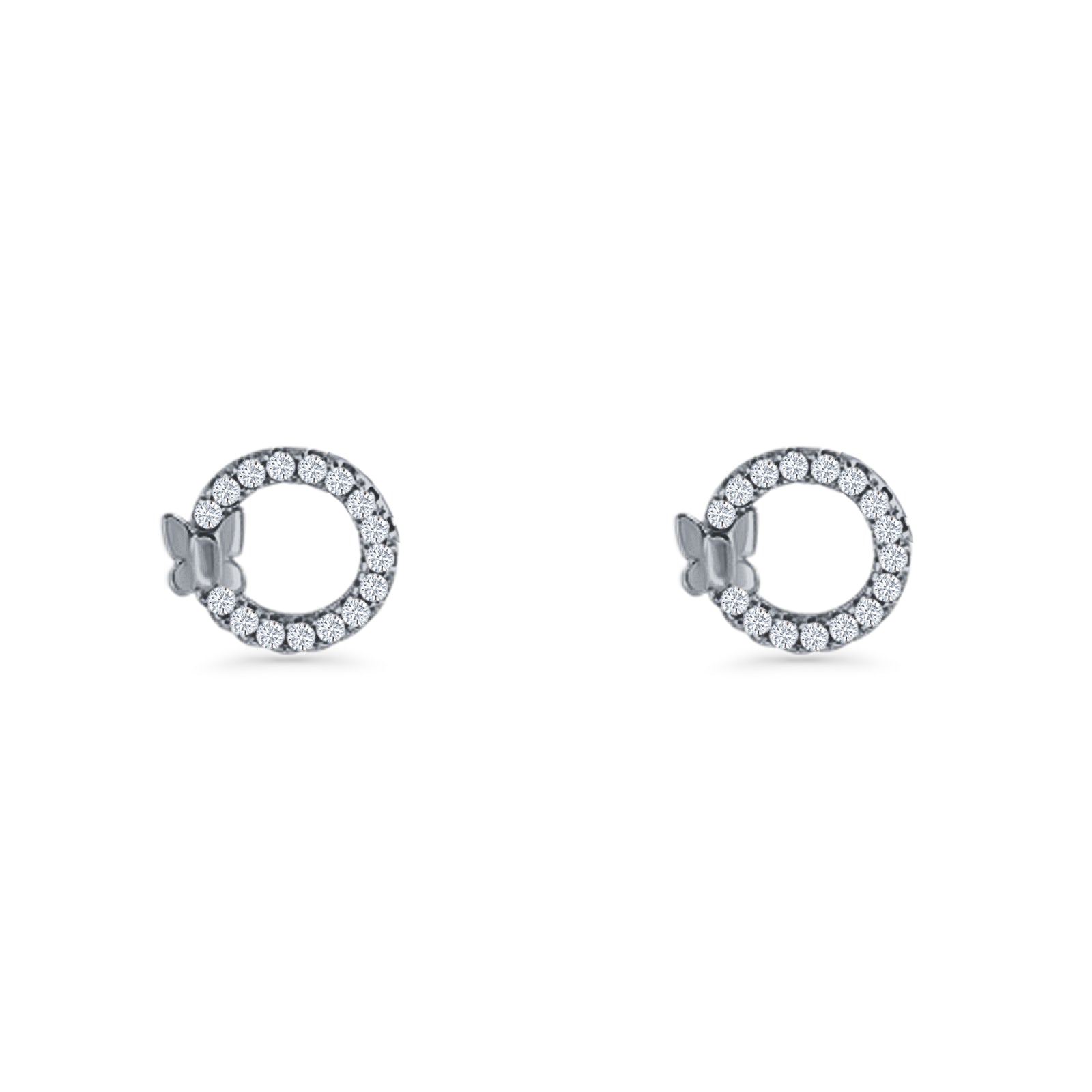 Open Circle Stud Earrings