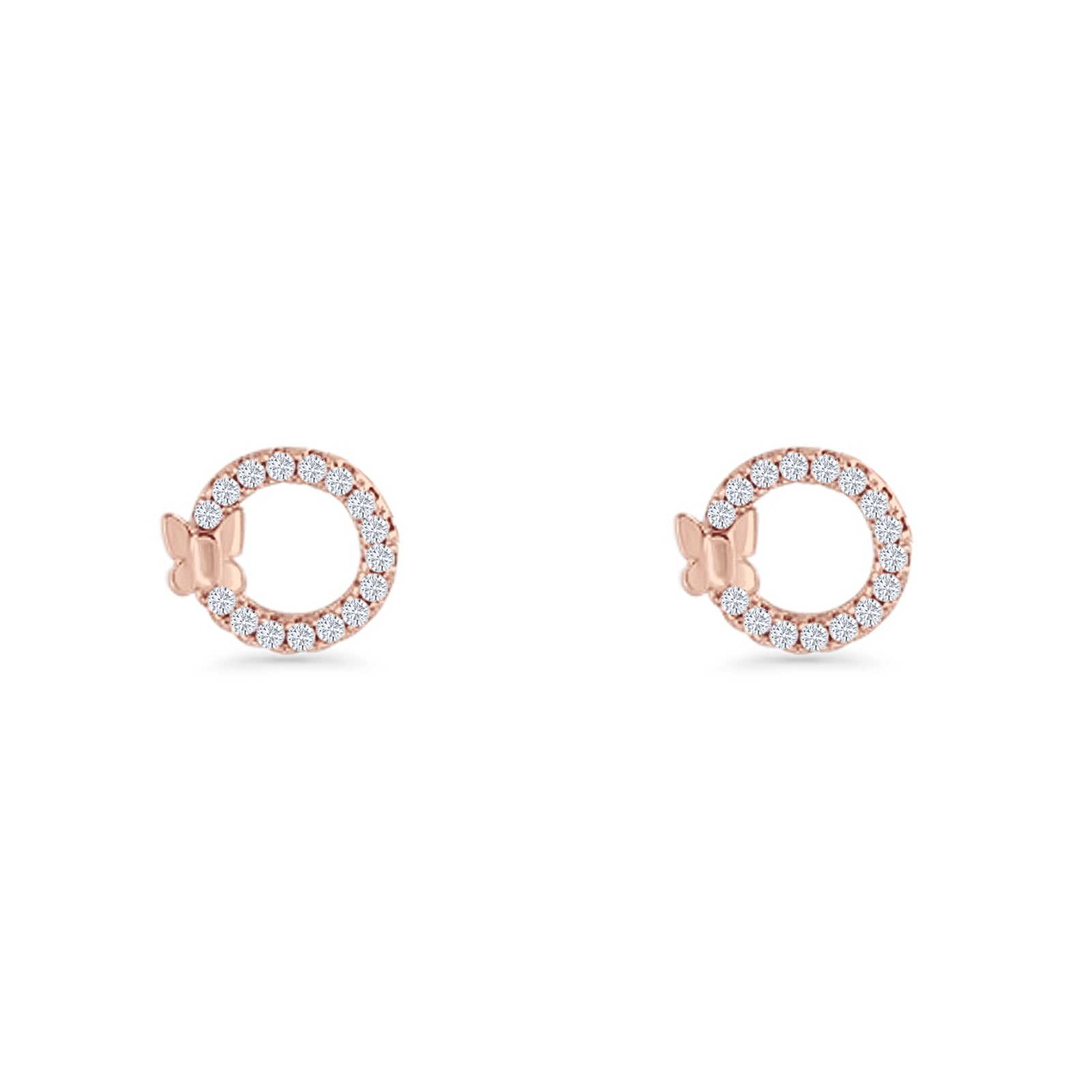 Open Circle Stud Earrings