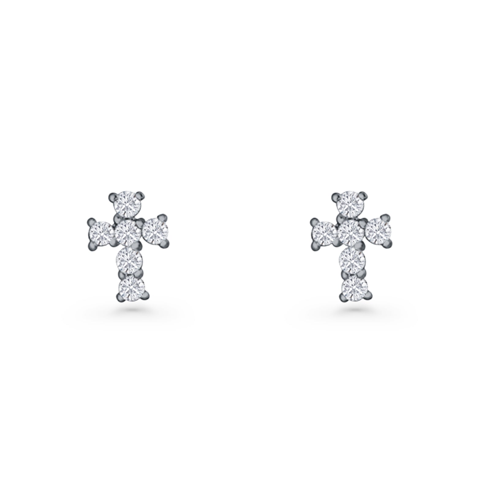 Solitaire Cross Stud Earrings