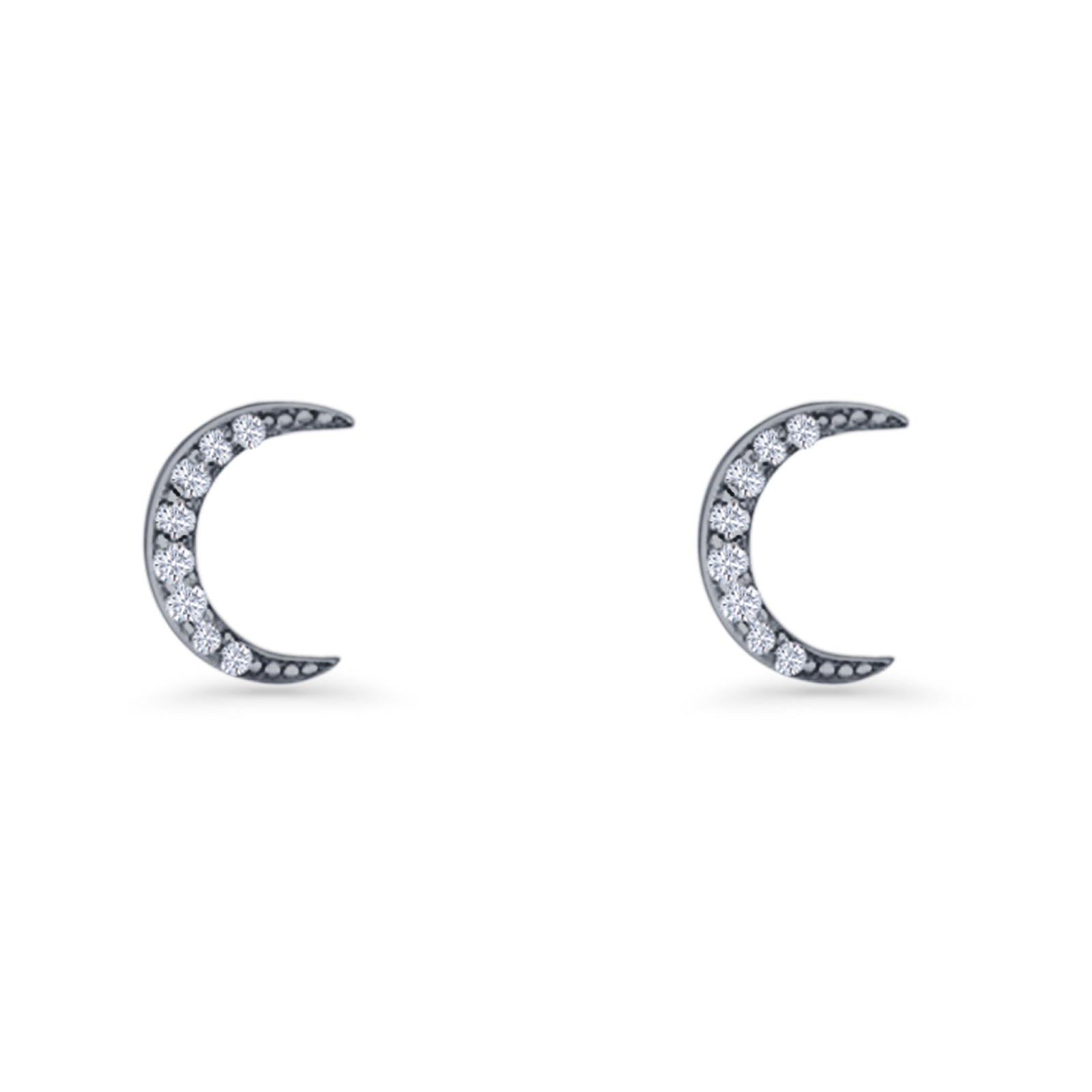 Crescent Moon Stud Earrings