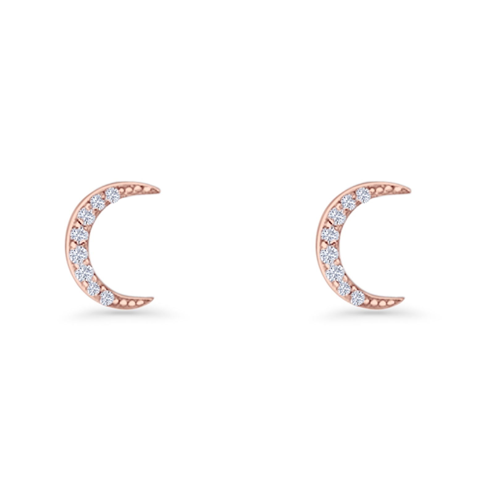 Crescent Moon Stud Earrings