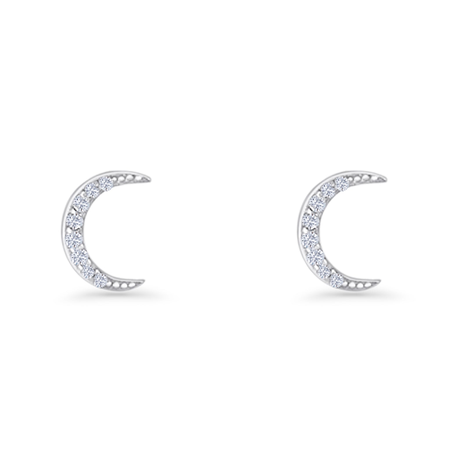 Crescent Moon Stud Earrings