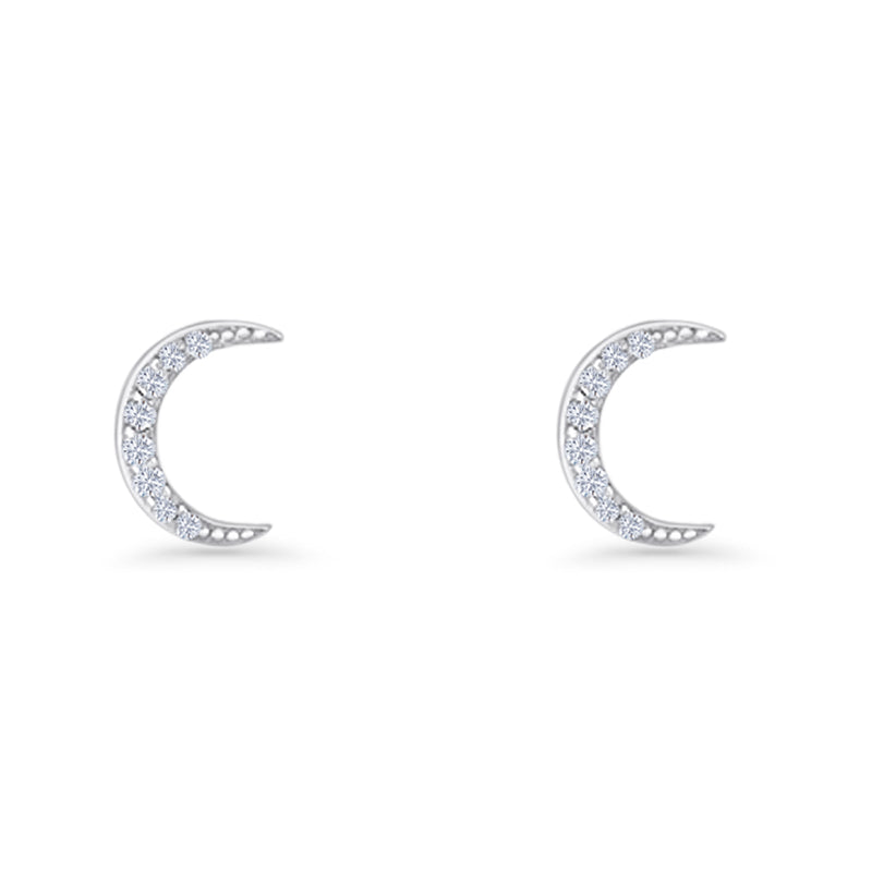 Crescent Moon Stud Earrings